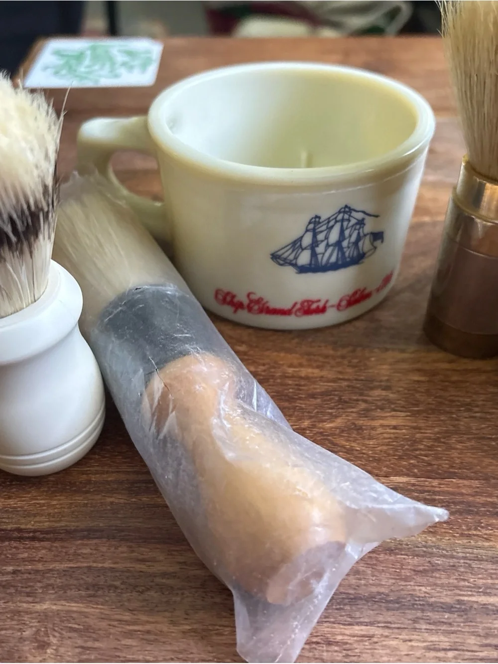 Men's Shaving Brush Set - Ivory and Natural Bristles